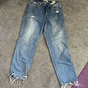 A&F mid rise bf jeans